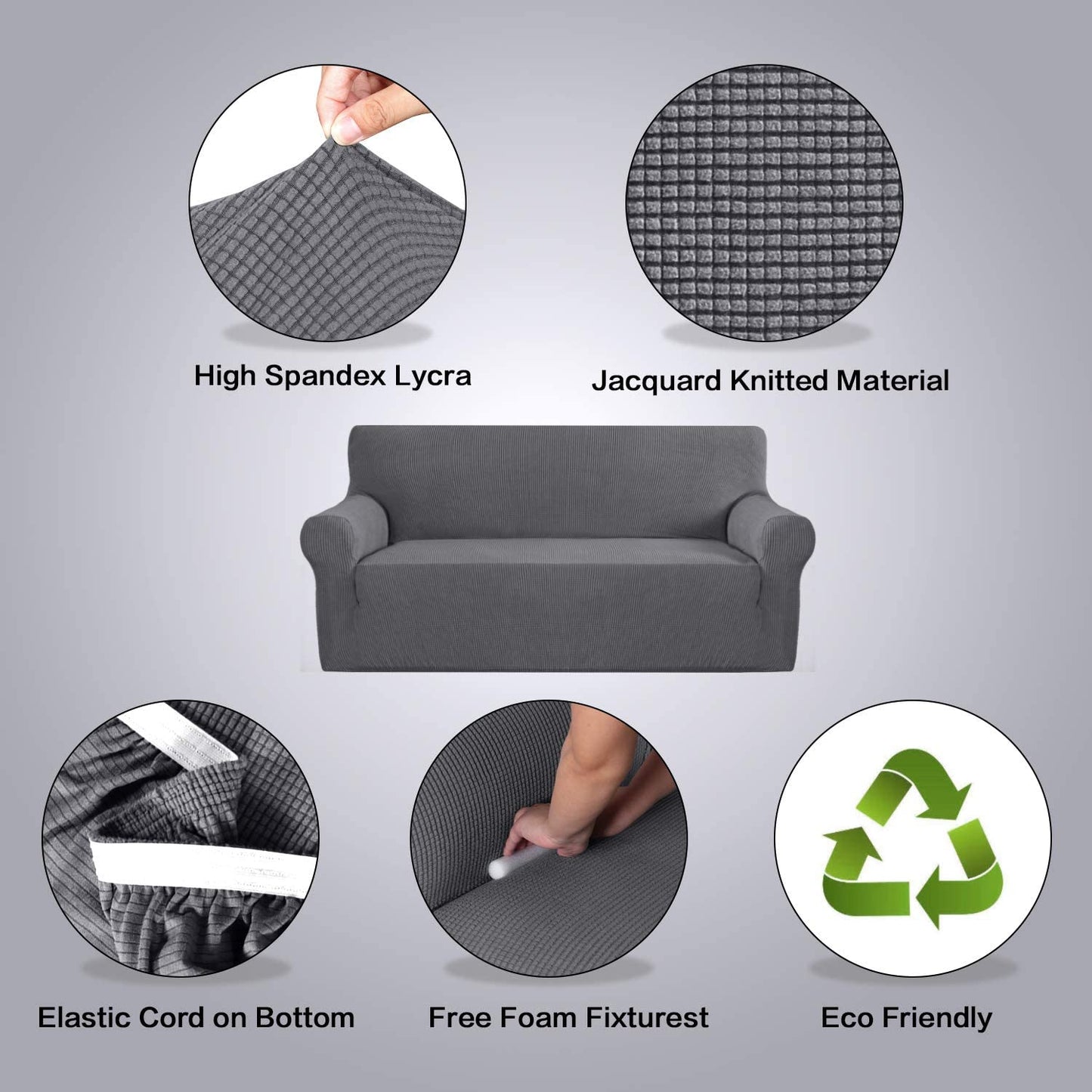 Husa canapea 3 locuri gri