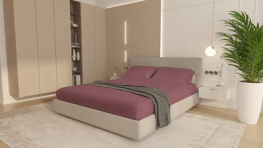 Husa Bumbac Cottone cu elastic 90x200,Mov