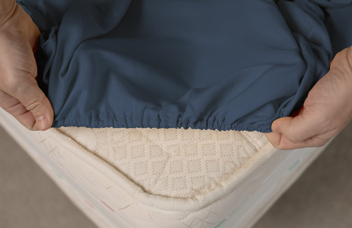 Husa Bumbac Cottone cu elastic 90x200,Albastru