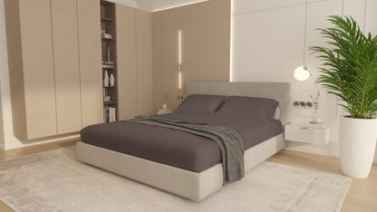 Husa Bumbac Cottone cu elastic 180x200,Gri