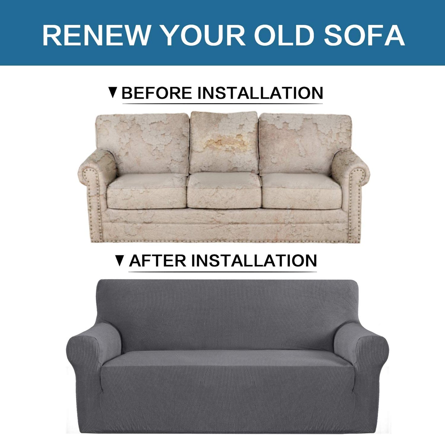 Husa canapea 3 locuri gri