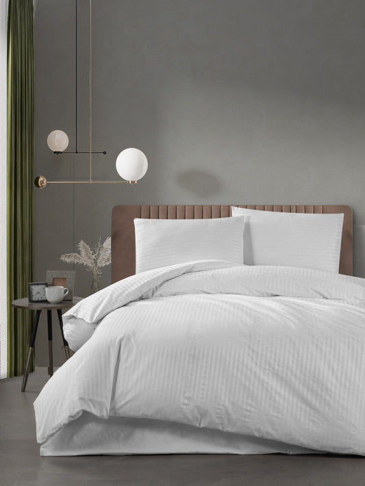 Lenjerie Damasc Policotton 2 pers Alb