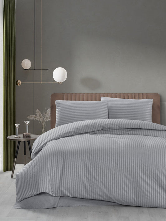 Lenjerie Damasc Policotton 2 pers Gri