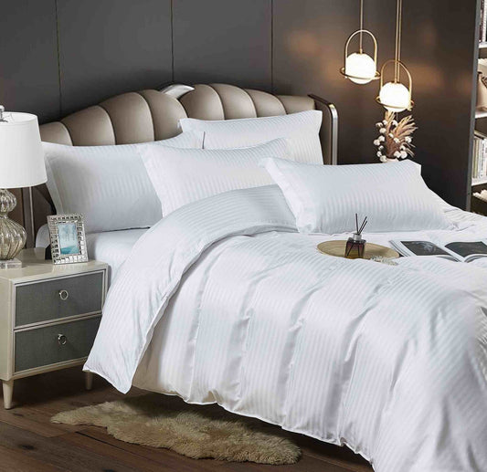 Lenjerie 1 pers Damasc Alb,bumbac 100%